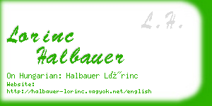 lorinc halbauer business card